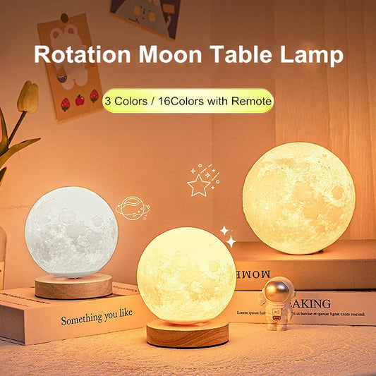LunaGlow Rotating Moon Lamp